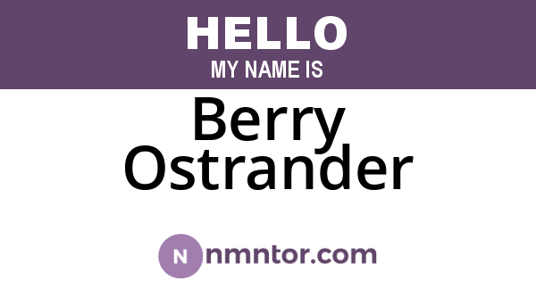 Berry Ostrander