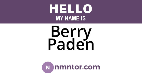 Berry Paden