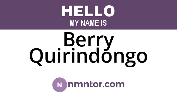 Berry Quirindongo