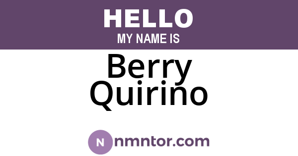 Berry Quirino