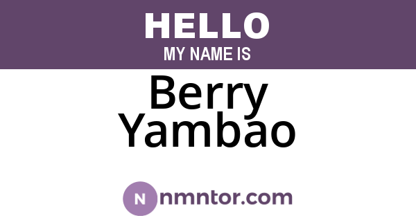 Berry Yambao
