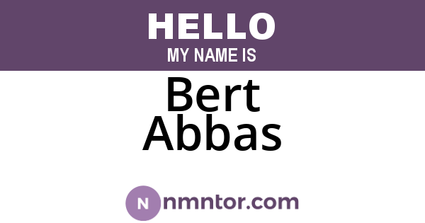 Bert Abbas