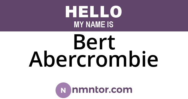Bert Abercrombie