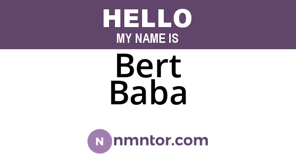 Bert Baba