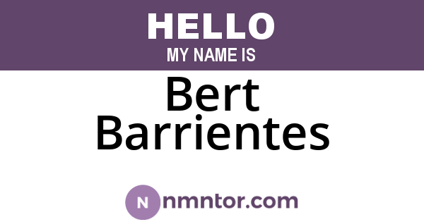 Bert Barrientes