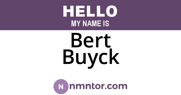 Bert Buyck