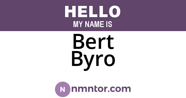 Bert Byro