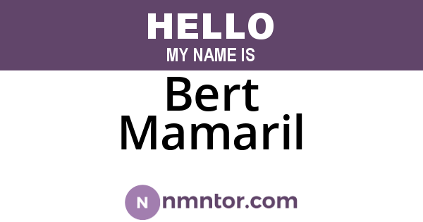 Bert Mamaril