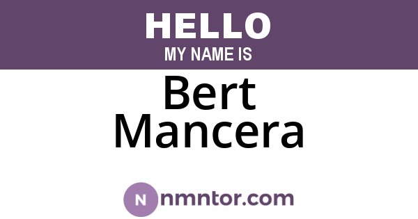 Bert Mancera
