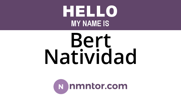 Bert Natividad