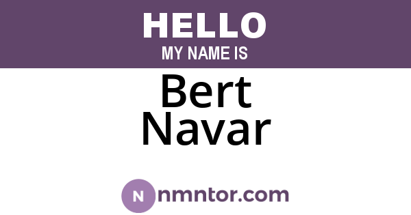 Bert Navar
