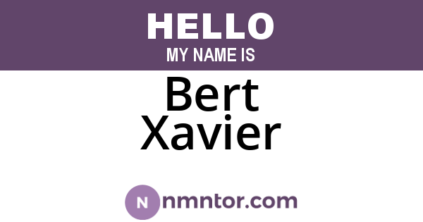 Bert Xavier