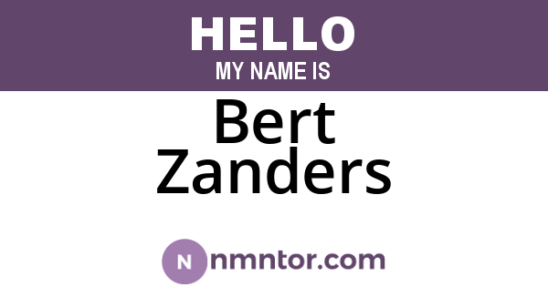 Bert Zanders