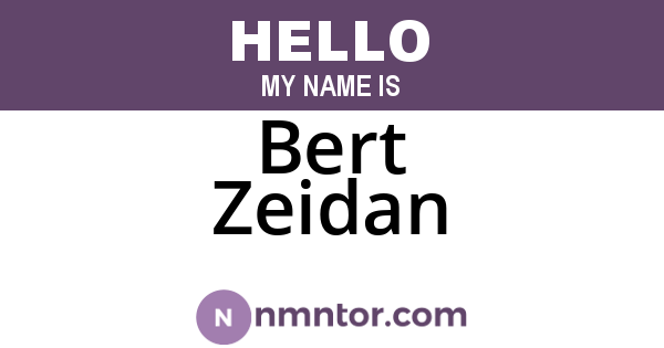 Bert Zeidan