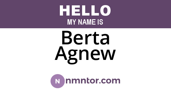 Berta Agnew