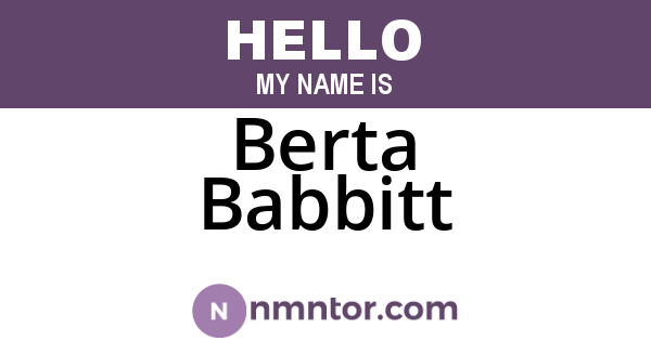 Berta Babbitt