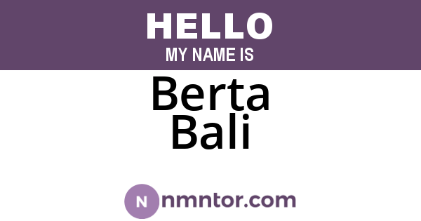 Berta Bali