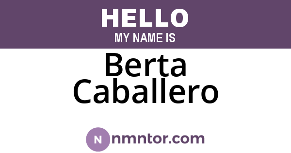 Berta Caballero