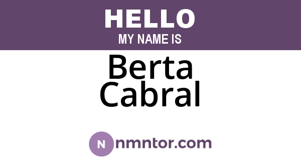 Berta Cabral