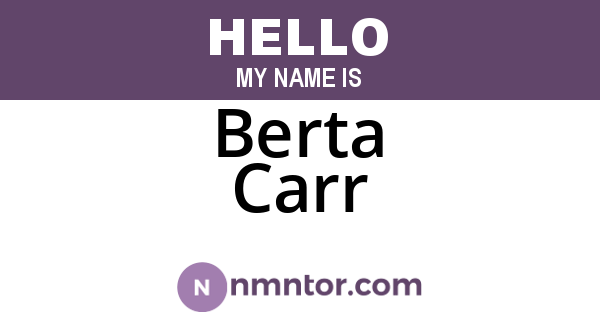 Berta Carr