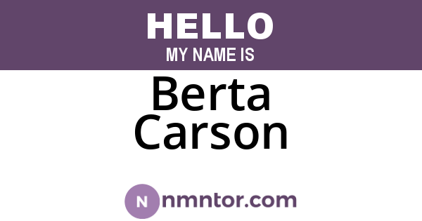Berta Carson