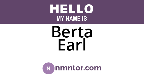 Berta Earl