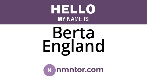 Berta England