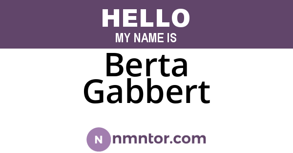 Berta Gabbert