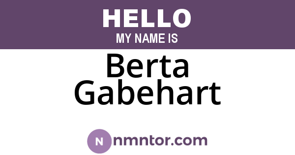 Berta Gabehart