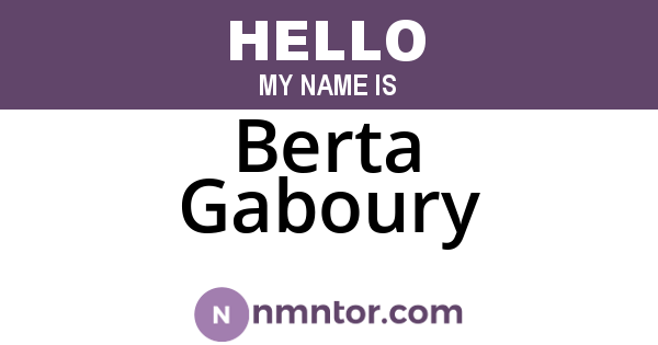 Berta Gaboury