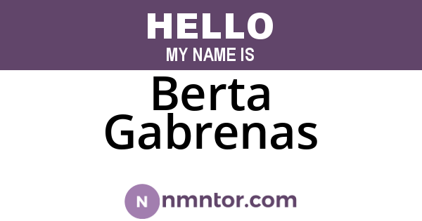 Berta Gabrenas