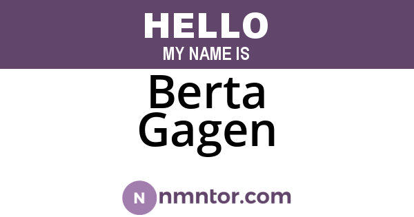 Berta Gagen
