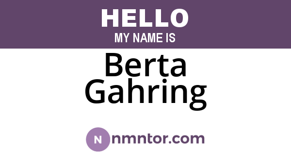 Berta Gahring