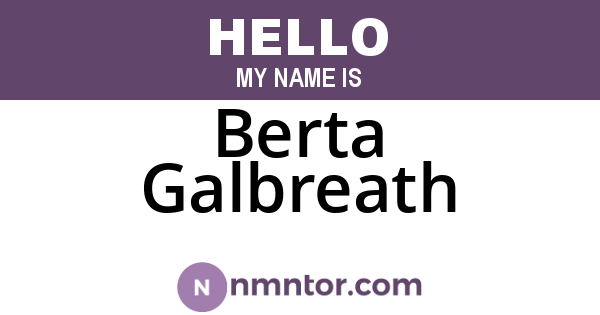 Berta Galbreath