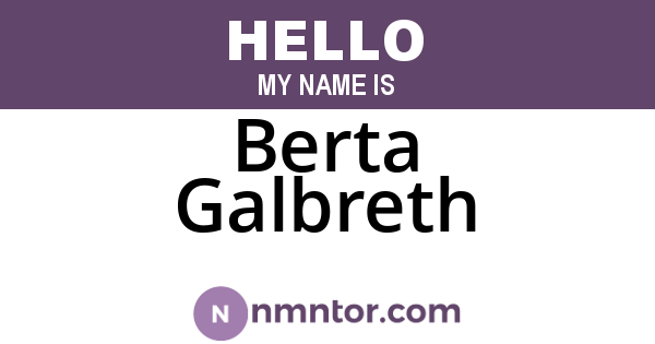 Berta Galbreth