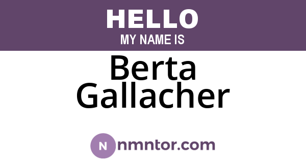 Berta Gallacher