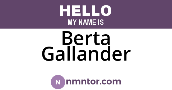 Berta Gallander