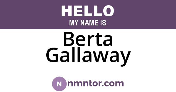 Berta Gallaway