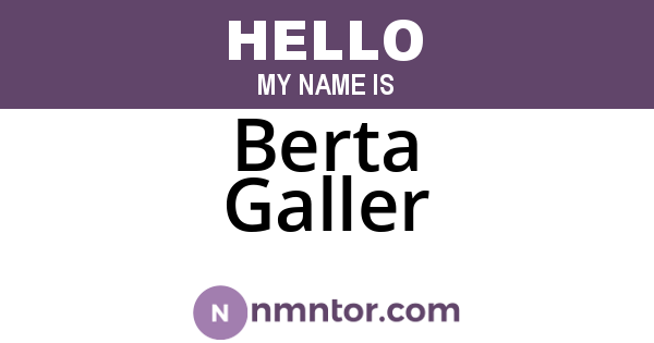 Berta Galler