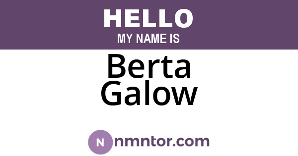 Berta Galow