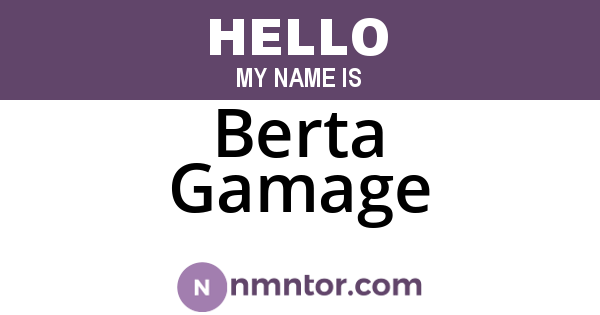 Berta Gamage