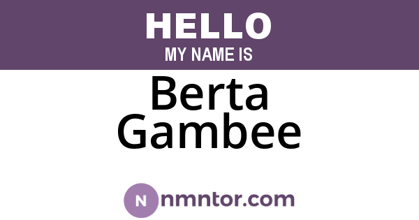 Berta Gambee