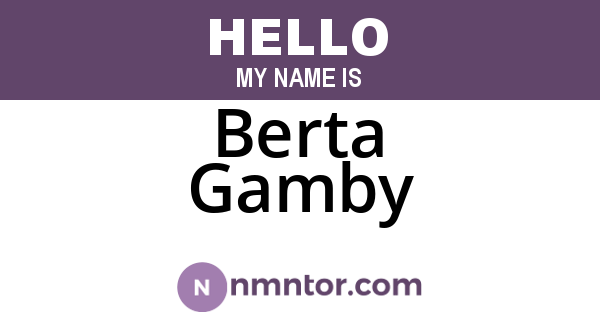 Berta Gamby