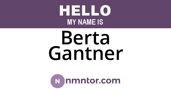 Berta Gantner
