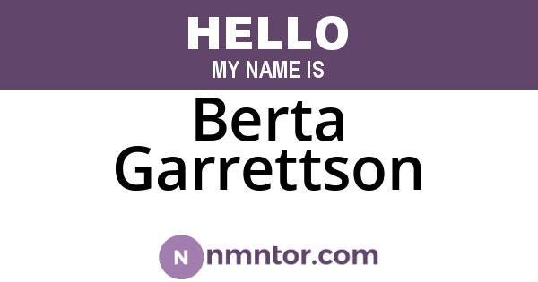 Berta Garrettson