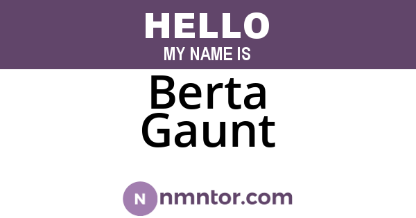 Berta Gaunt