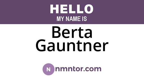 Berta Gauntner