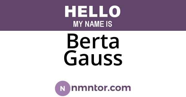 Berta Gauss