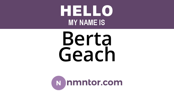 Berta Geach