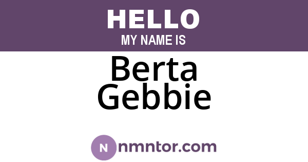 Berta Gebbie